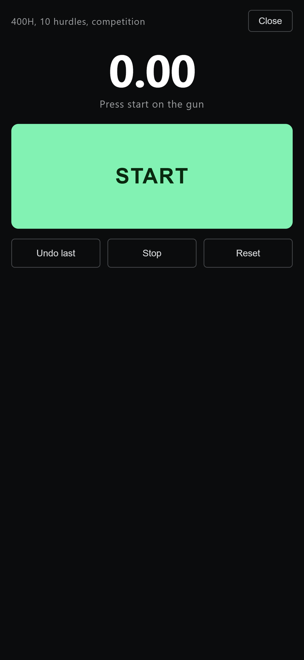MESSA Hurdle Timer and Race Pace Calculator