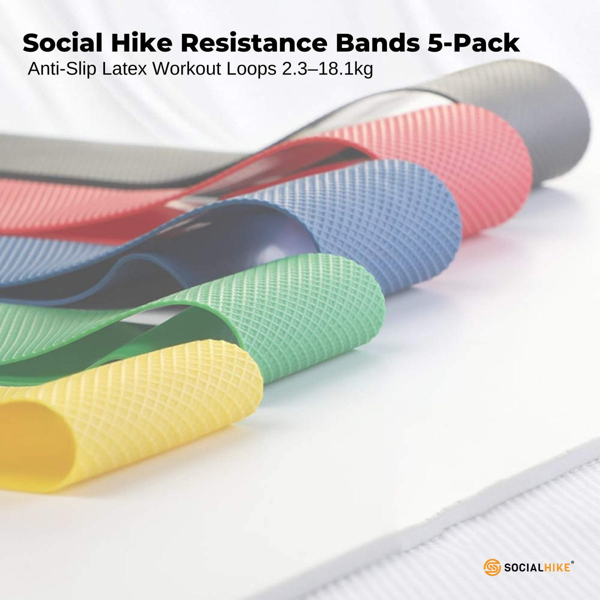 Social Hike Mini Loop Bands, 5 Pack (2.3 to 18.1kg)